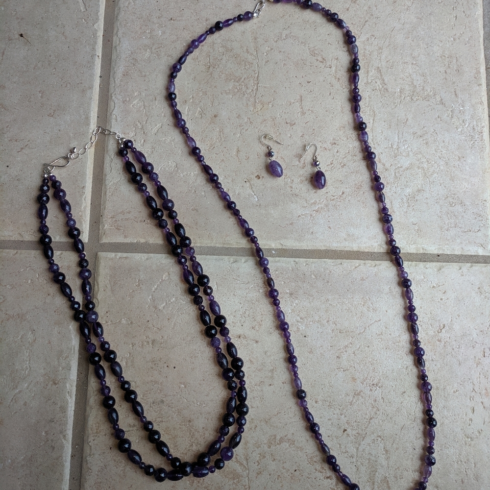 Mine Finds by Jade King amethyst necklaces earring